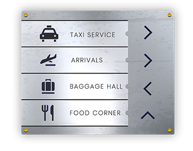 табличка с информацией для аэропорта
